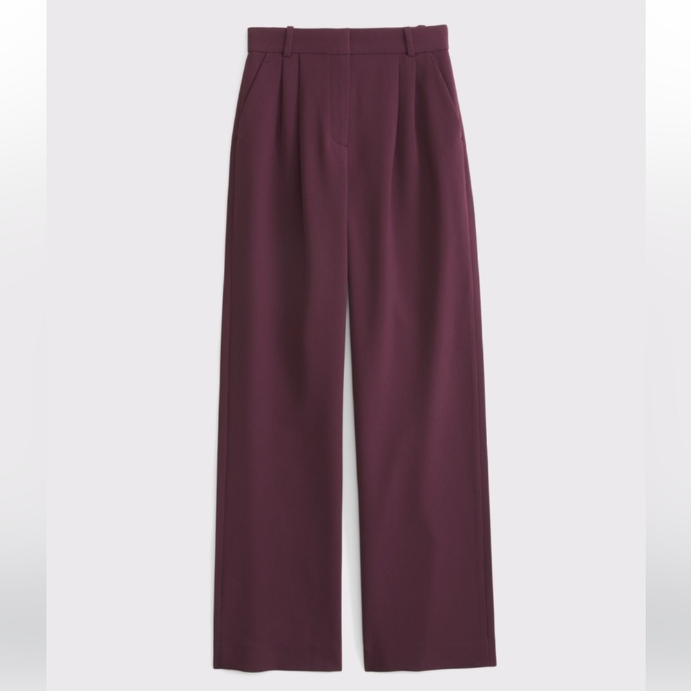 NWT - Maroon - Abercrombie Sloan Women's Wide-Leg Pants - size 27 short